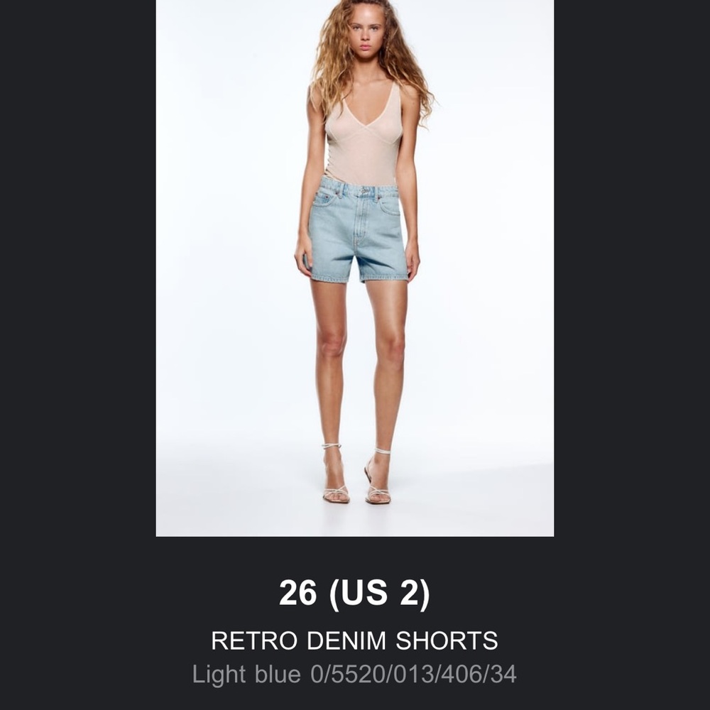 Zara NWT Retro Denim Shorts Size 26 (US 2)